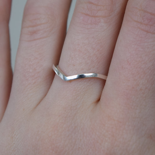 1.5mm Gold Wishbone Wedding Ring