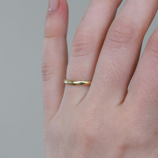 2mm Gold D Shaped Wedding Ring