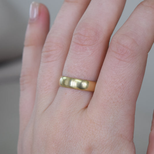 5mm Gold D Shaped Wedding Ring