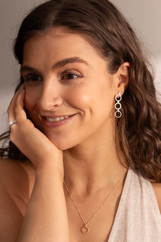 Mid Textured Drop Earrings