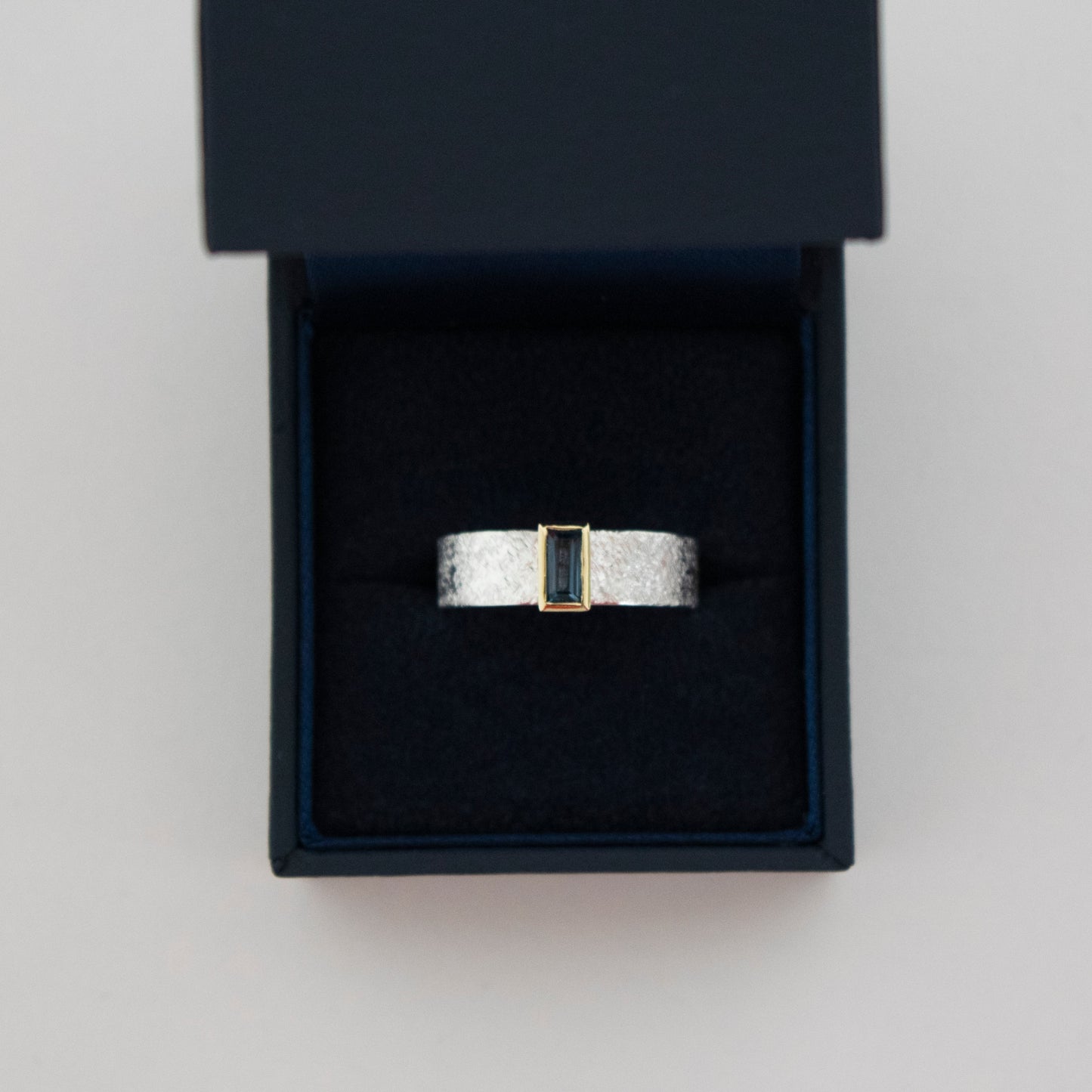 Sterling Silver, 9ct Yellow Gold, London Blue Topaz Ring